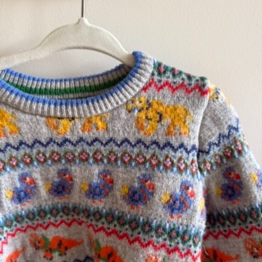 Mini Boden: Fair Isle Button Jumper